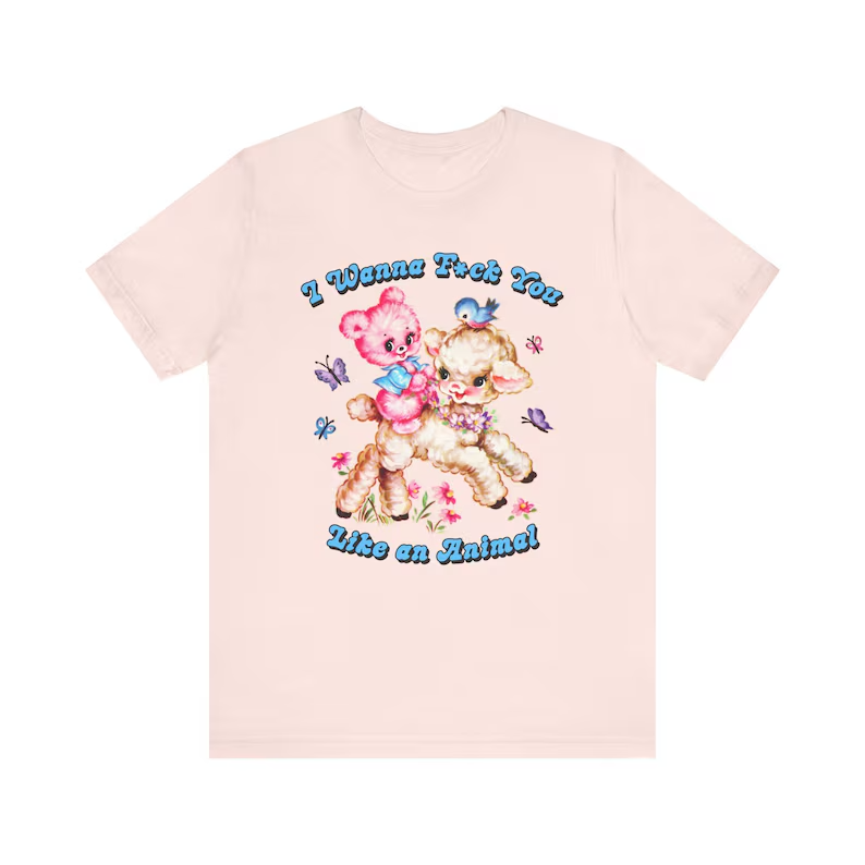 Cute Retro I Wanna F*ck You Like an Animal T-Shirt - Vintage NIN Closer Shirt Censored Version