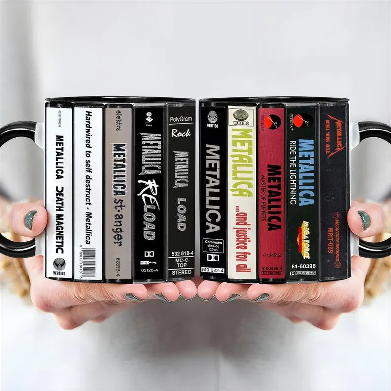 Metallica Albums Cassette Collection Retro Accent Mug