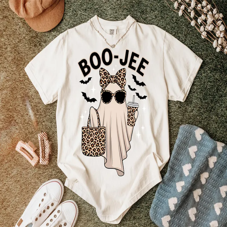 Boo Jee Leopard Print Ghost T-Shirt