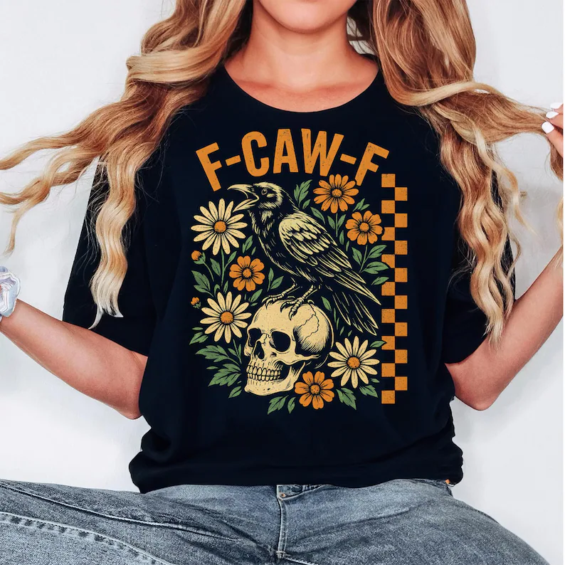 Crow Raven, F-CAW-F Funny Halloween T-Shirt