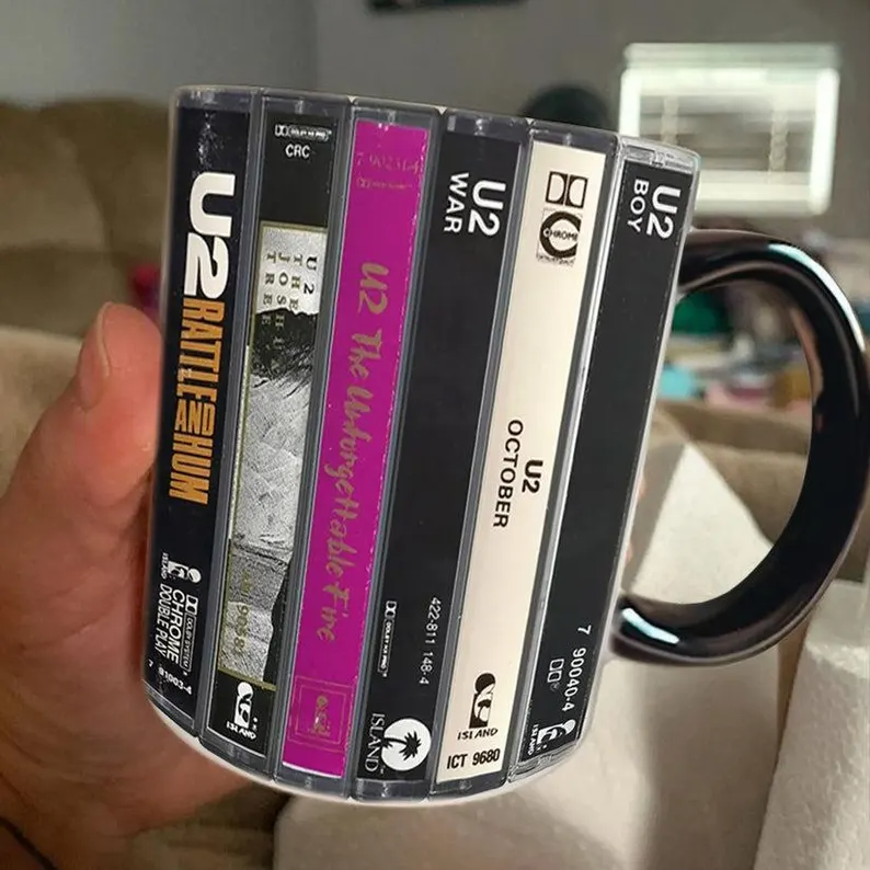 U2 Albums Cassette Retro Collection Accent Mug