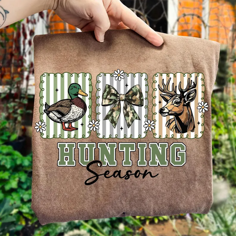 Hunting Season, Preppy Camo Bow, Deer Hunting T-Shirt