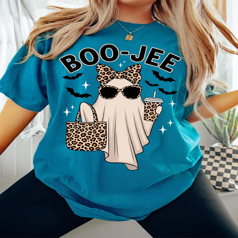 Boo Jee Leopard Print Ghost T-Shirt