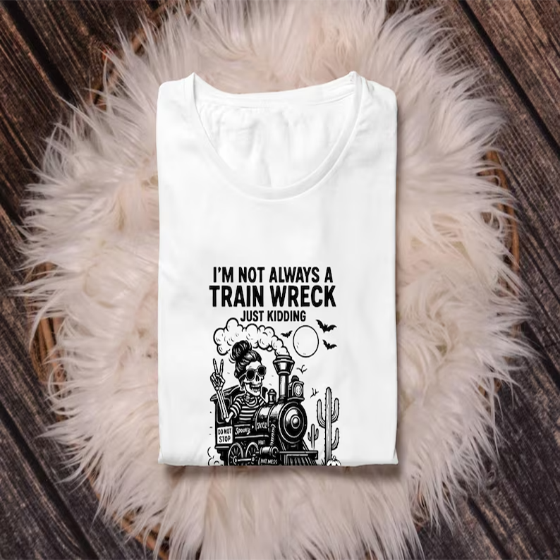 Halloween Humor I’m Not Always A Train Wreck Just Kidding Toot Funny T-Shirt