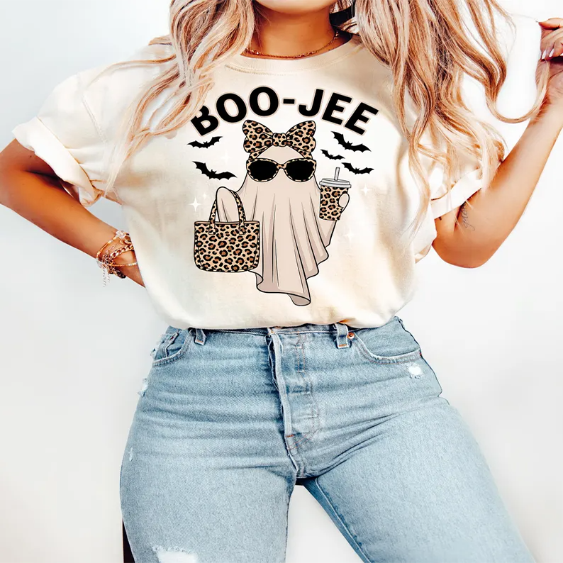 Boo Jee Leopard Print Ghost T-Shirt