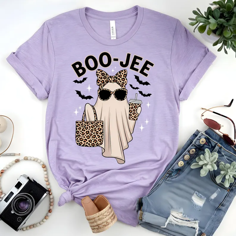 Boo Jee Leopard Print Ghost T-Shirt