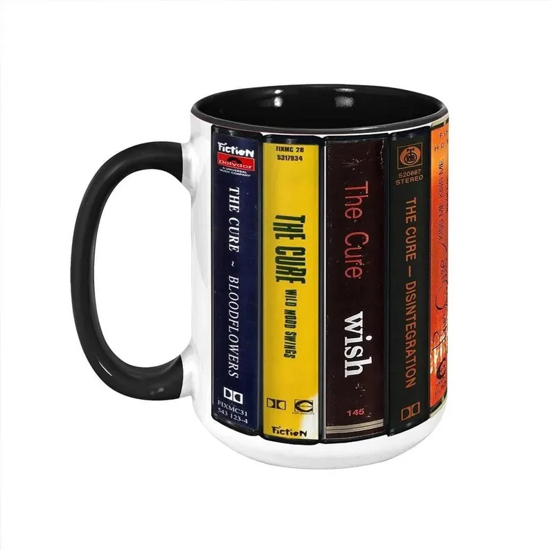 Cure Albums Retro Collection Accent Mug, Coffee Cup, Robert Smith Mug, Gift Mug