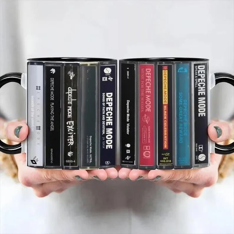 Depeche Mode Albums Cassette Collection Retro Coffee Tea Accent Mug, Gift Cup
