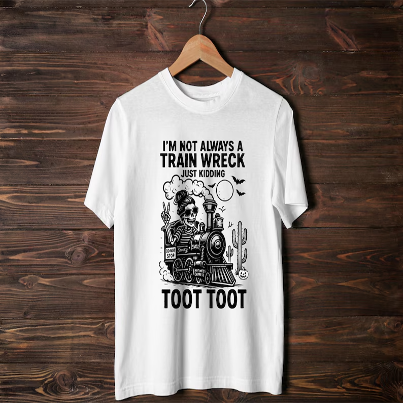 Halloween Humor I’m Not Always A Train Wreck Just Kidding Toot Funny T-Shirt