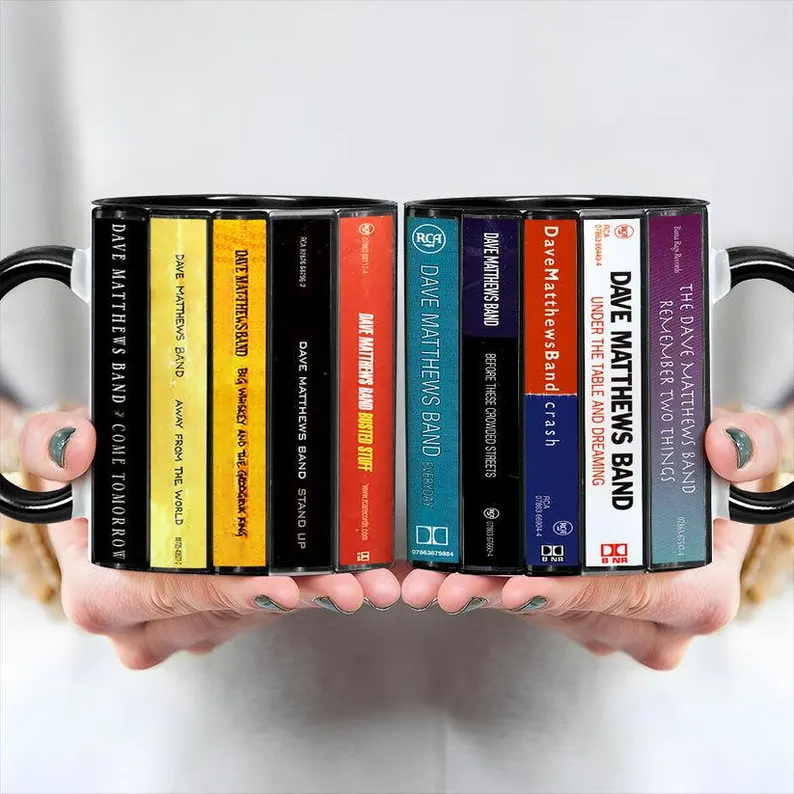 Dave Matthews Band Albums Cassette Collection Retro Accent Mug